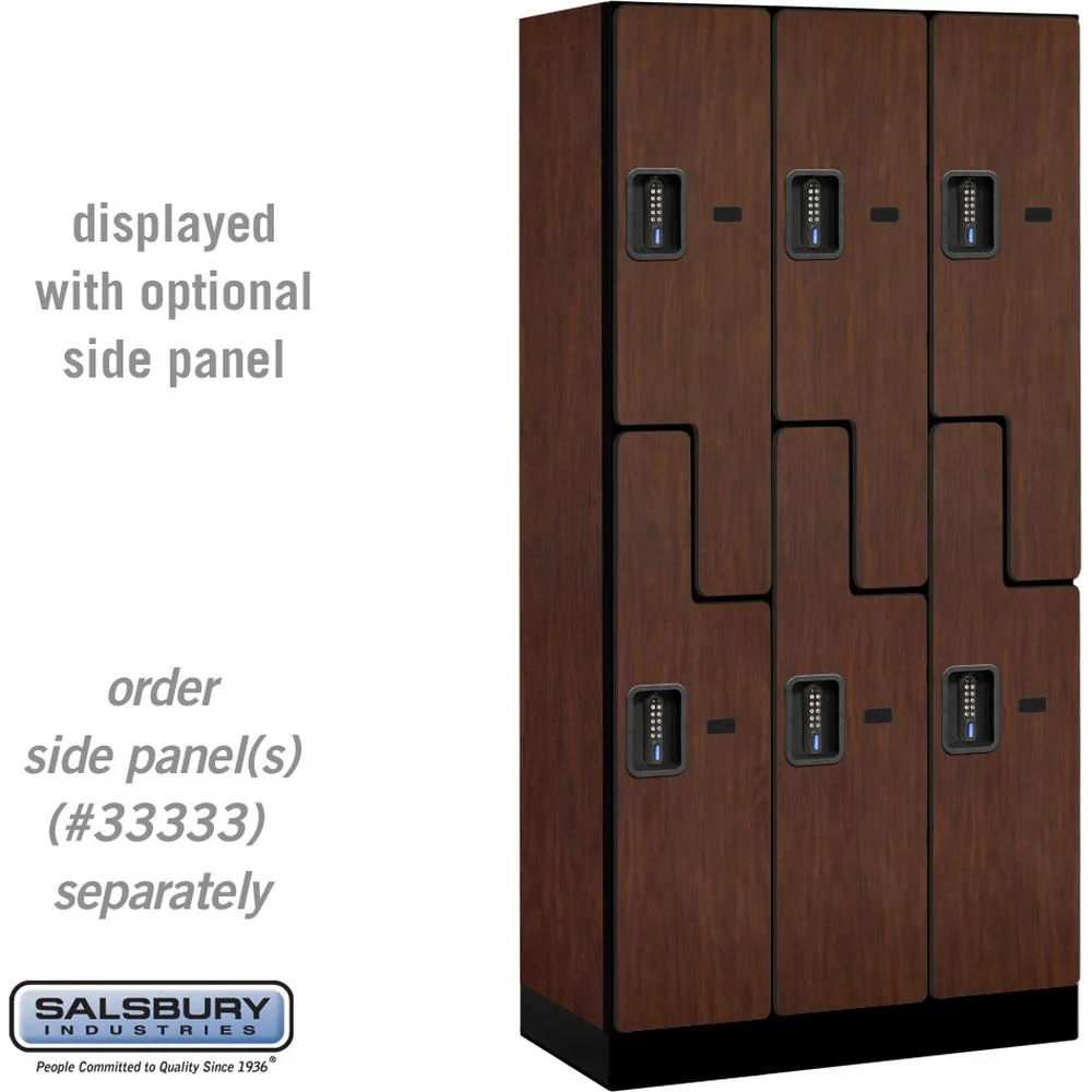 12" Wide Double Tier 'S' Style Designer Wood Locker - 3 Wide - 6 Feet High - 18" Deep by Salsbury - Image 28