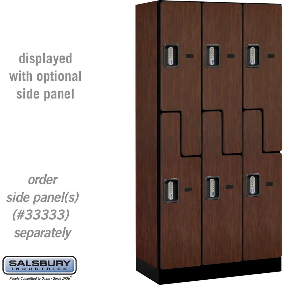 12" Wide Double Tier 'S' Style Designer Wood Locker - 3 Wide - 6 Feet High - 18" Deep by Salsbury - Image 30