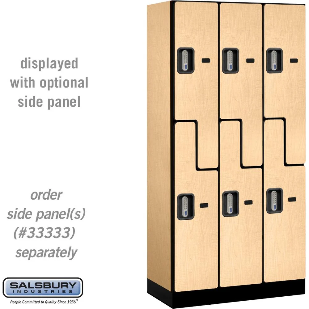 12" Wide Double Tier 'S' Style Designer Wood Locker - 3 Wide - 6 Feet High - 18" Deep by Salsbury - Image 35