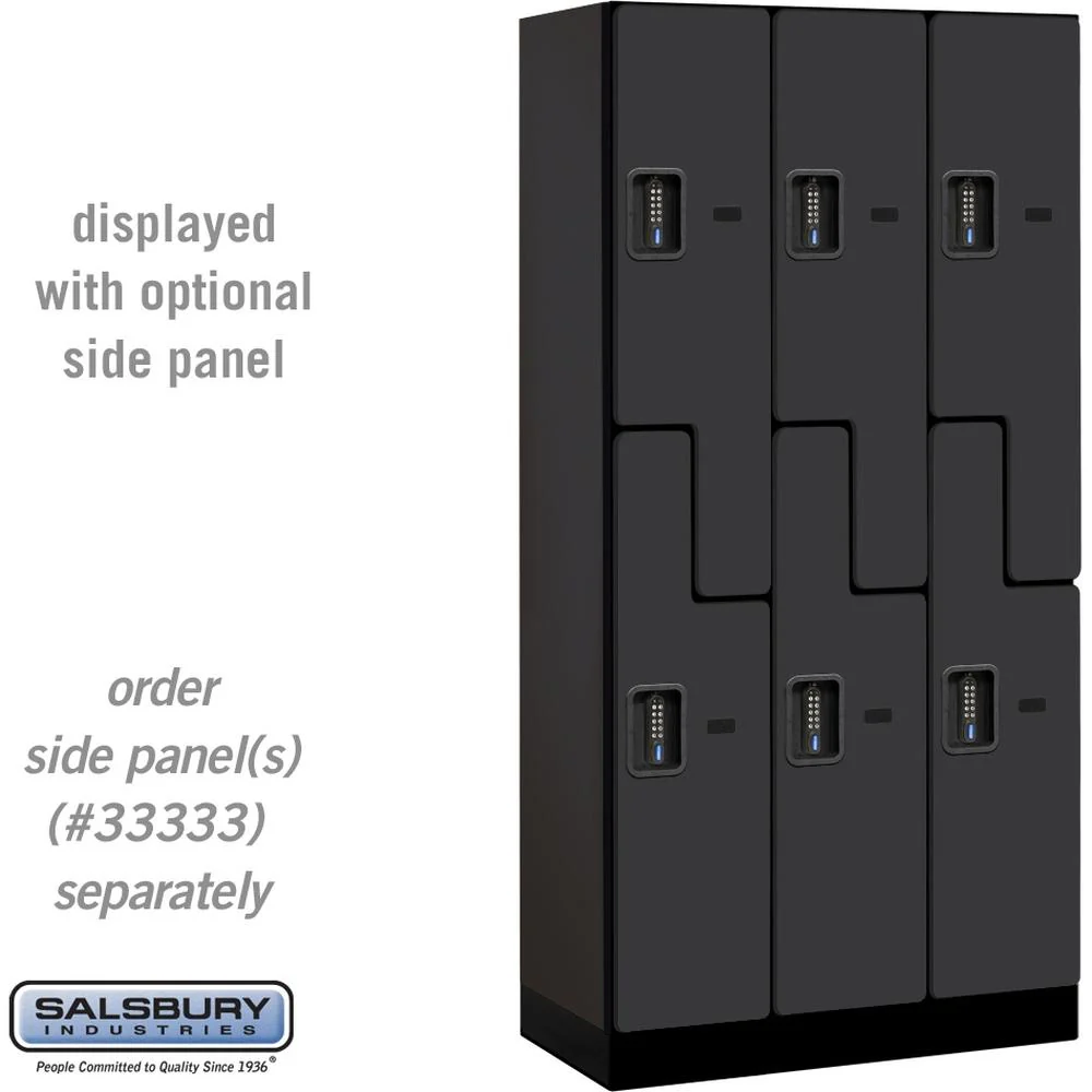 12" Wide Double Tier 'S' Style Designer Wood Locker - 3 Wide - 6 Feet High - 18" Deep by Salsbury - Image 8