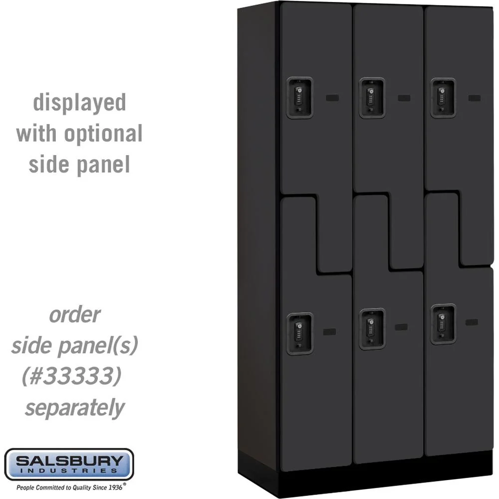 12" Wide Double Tier 'S' Style Designer Wood Locker - 3 Wide - 6 Feet High - 18" Deep by Salsbury - Image 9