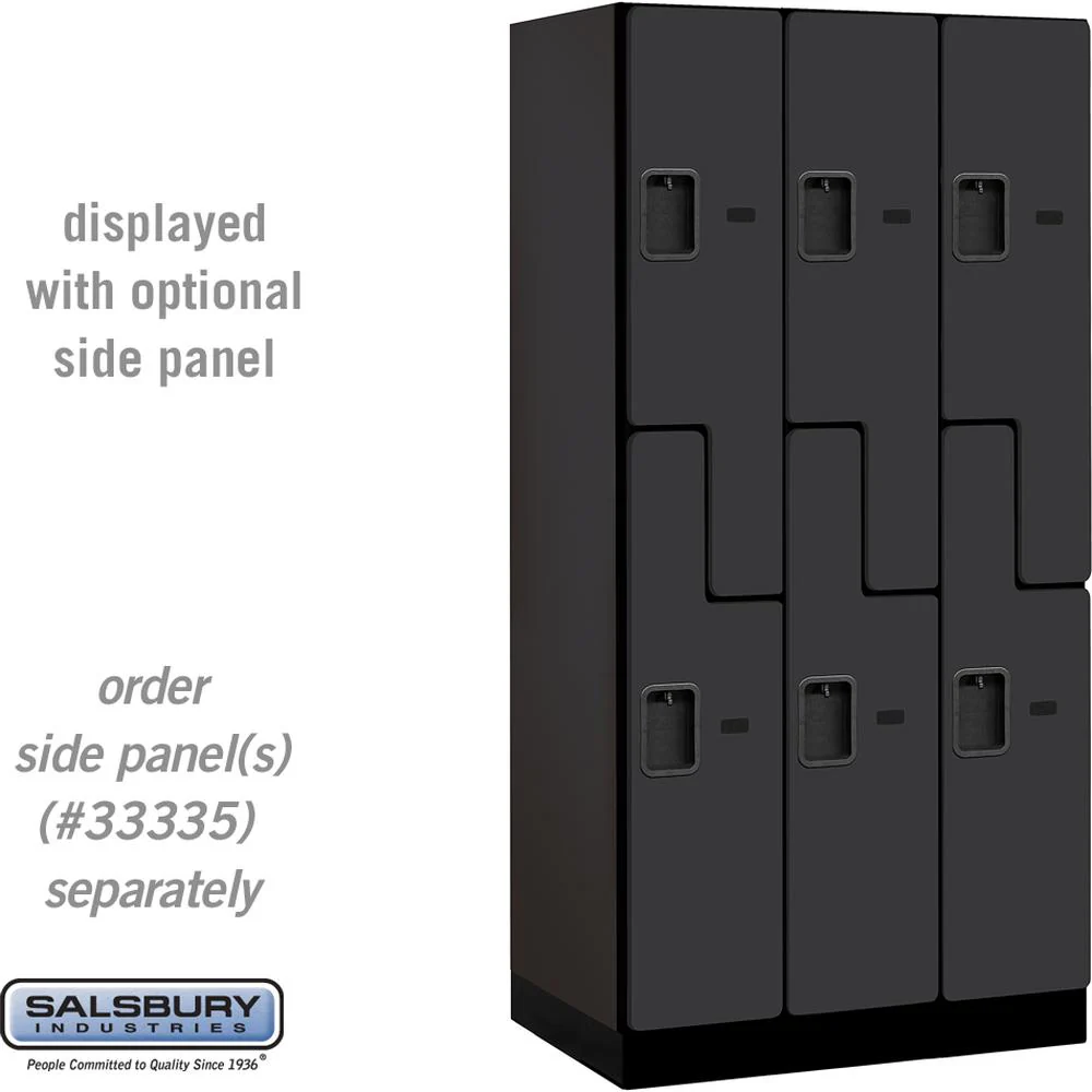 12" Wide Double Tier 'S' Style Designer Wood Locker - 3 Wide - 6 Feet High - 21" Deep by Salsbury