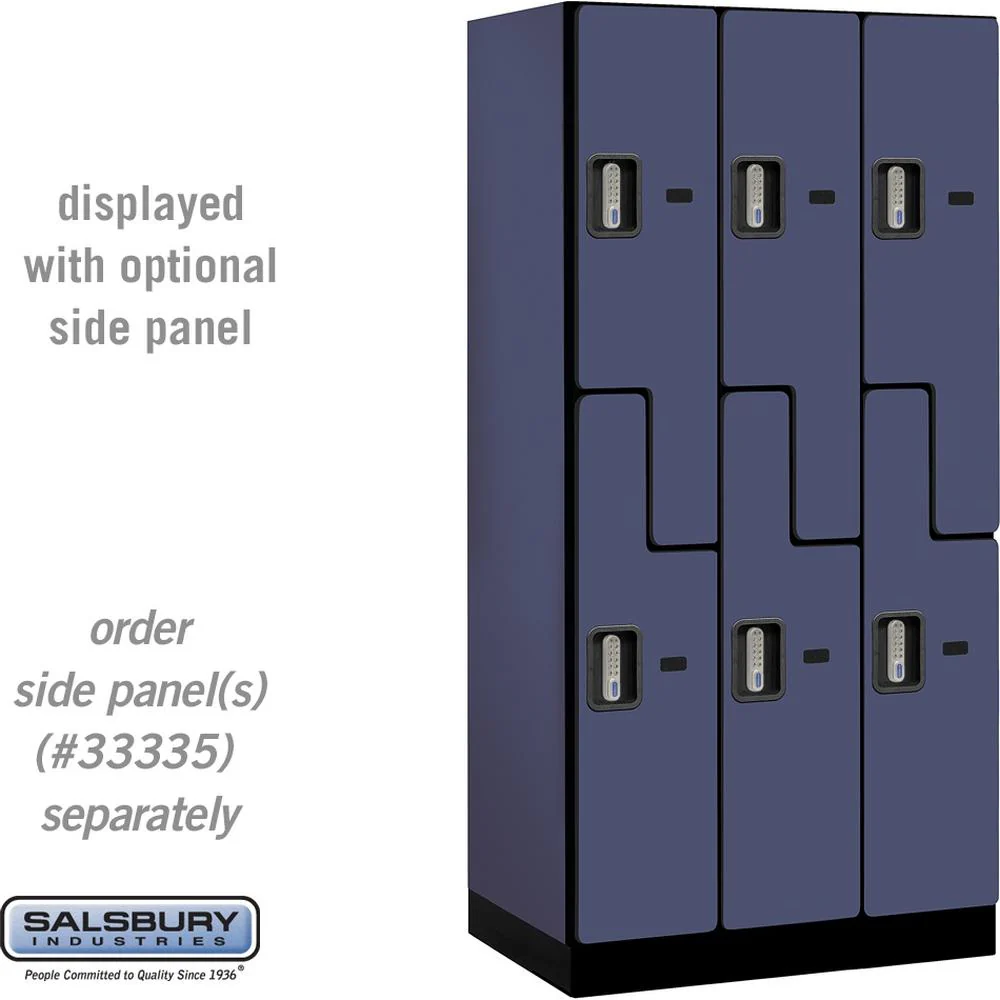 12" Wide Double Tier 'S' Style Designer Wood Locker - 3 Wide - 6 Feet High - 21" Deep by Salsbury - Image 15