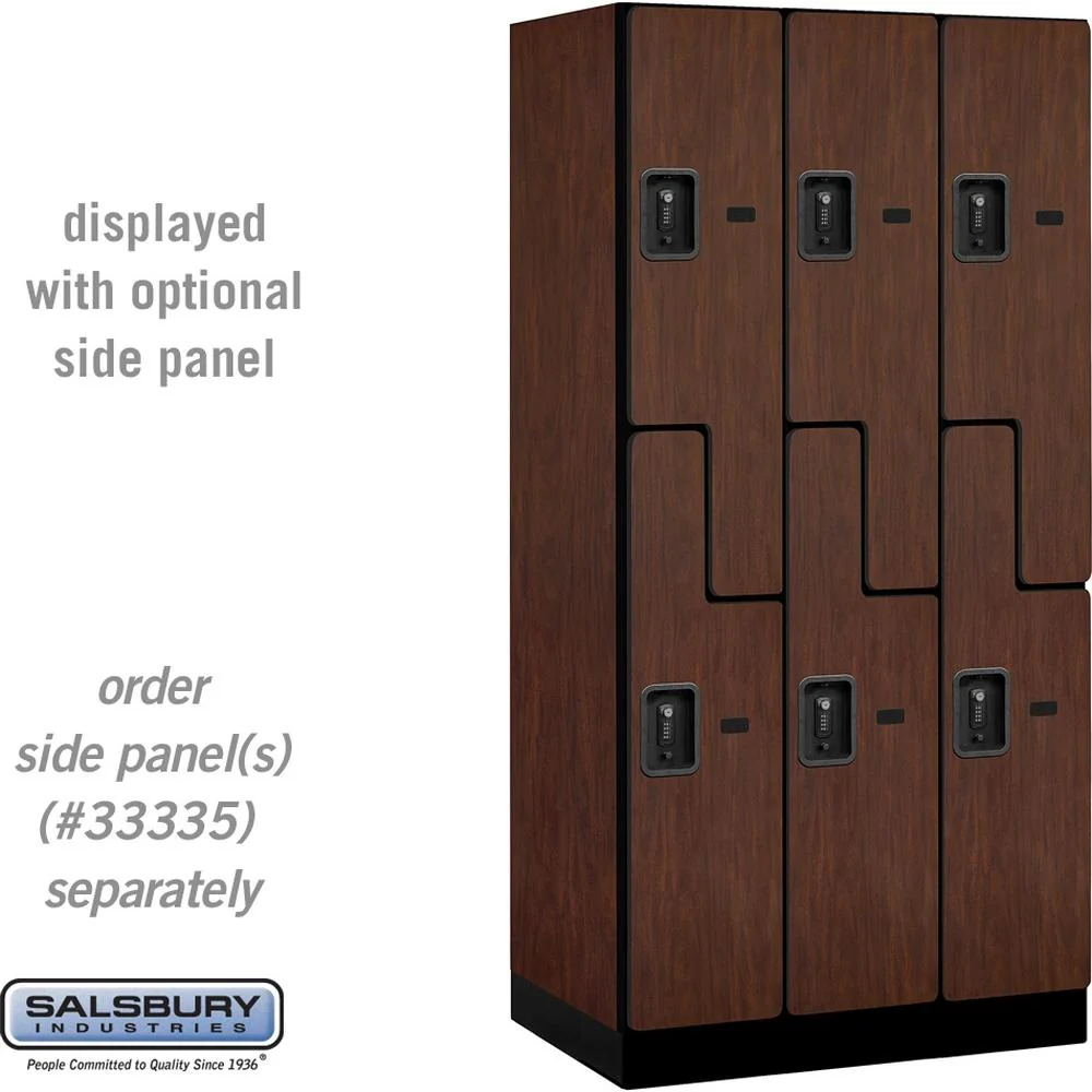 12" Wide Double Tier 'S' Style Designer Wood Locker - 3 Wide - 6 Feet High - 21" Deep by Salsbury - Image 29