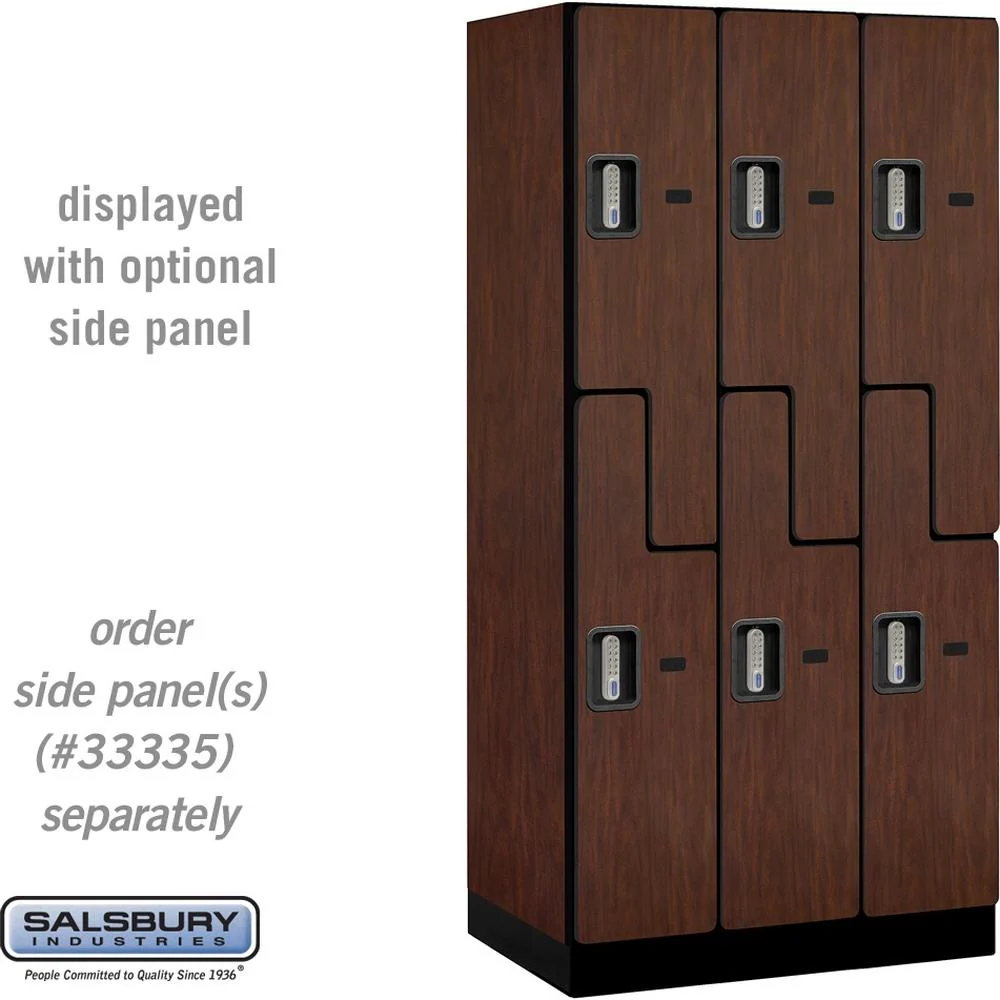 12" Wide Double Tier 'S' Style Designer Wood Locker - 3 Wide - 6 Feet High - 21" Deep by Salsbury - Image 30