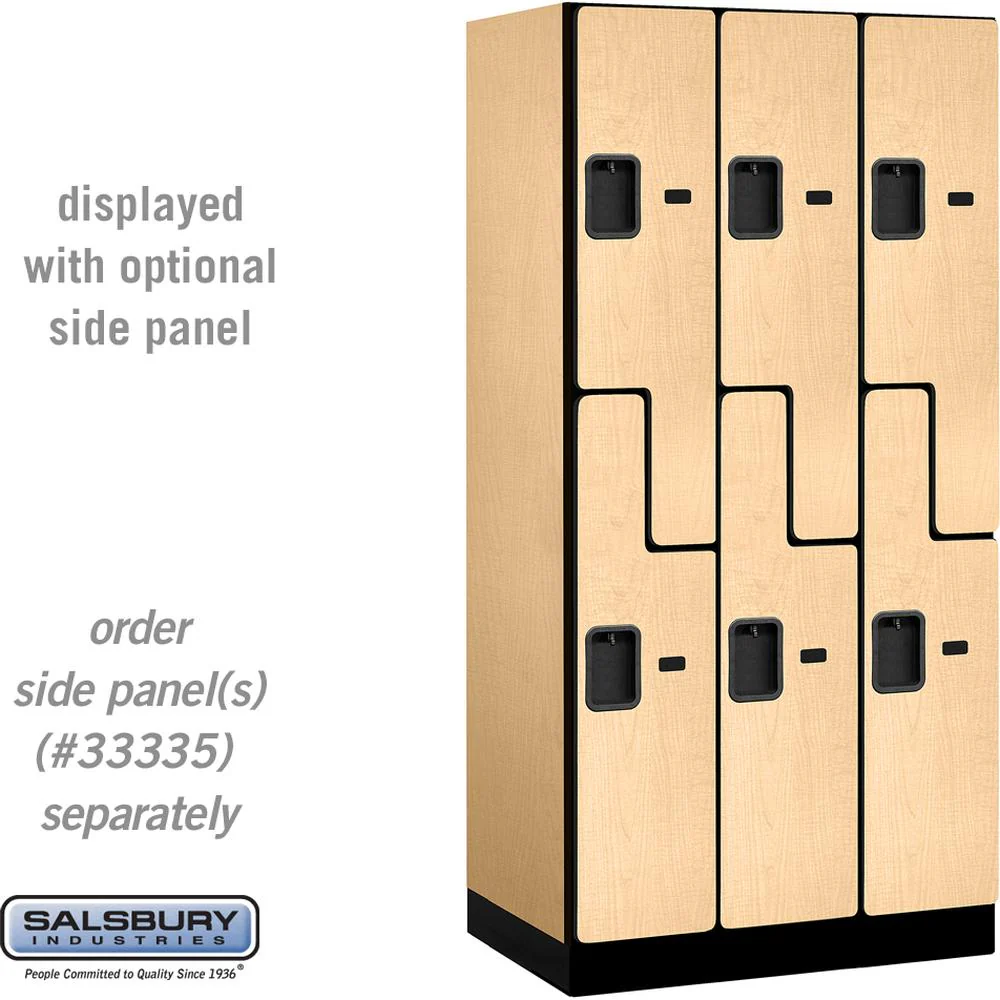 12" Wide Double Tier 'S' Style Designer Wood Locker - 3 Wide - 6 Feet High - 21" Deep by Salsbury - Image 32