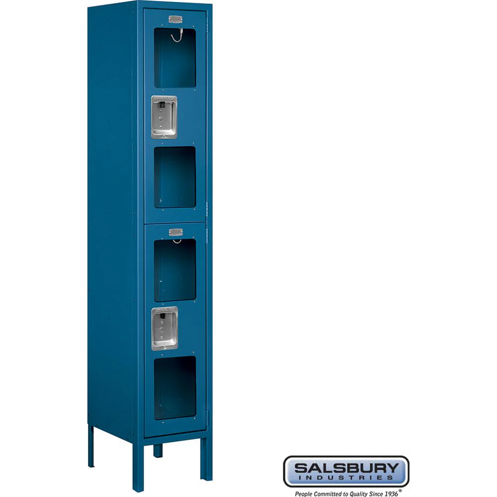 12" Wide Double Tier See-Through Metal Locker - 1 Wide - 5 Feet High - 12" Deep by Salsbury