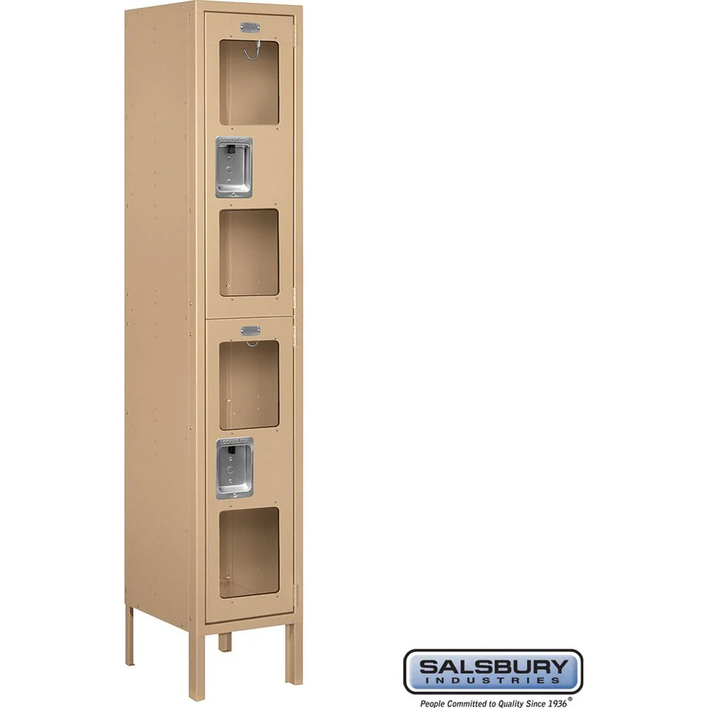 12" Wide Double Tier See-Through Metal Locker - 1 Wide - 5 Feet High - 12" Deep by Salsbury - Image 9