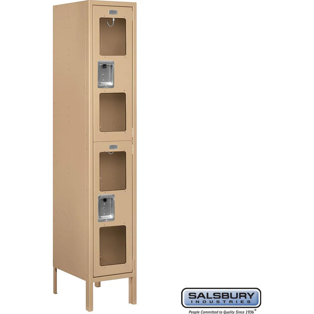 12" Wide Double Tier See-Through Metal Locker - 1 Wide - 5 Feet High - 15" Deep by Salsbury - Image 10