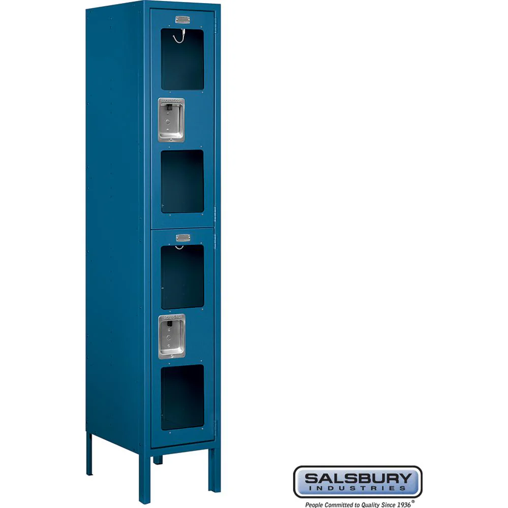 12" Wide Double Tier See-Through Metal Locker - 1 Wide - 5 Feet High - 15" Deep by Salsbury - Image 6