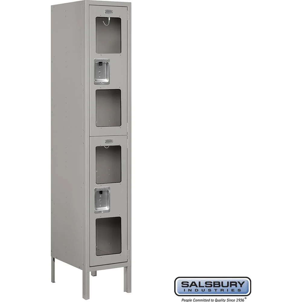 12" Wide Double Tier See-Through Metal Locker - 1 Wide - 5 Feet High - 15" Deep by Salsbury - Image 7