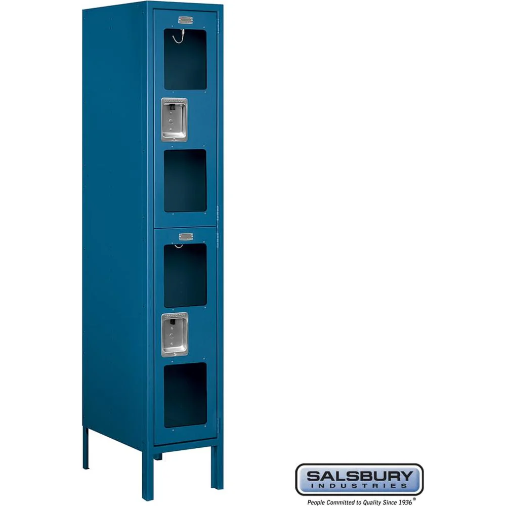 12" Wide Double Tier See-Through Metal Locker - 1 Wide - 5 Feet High - 18" Deep by Salsbury