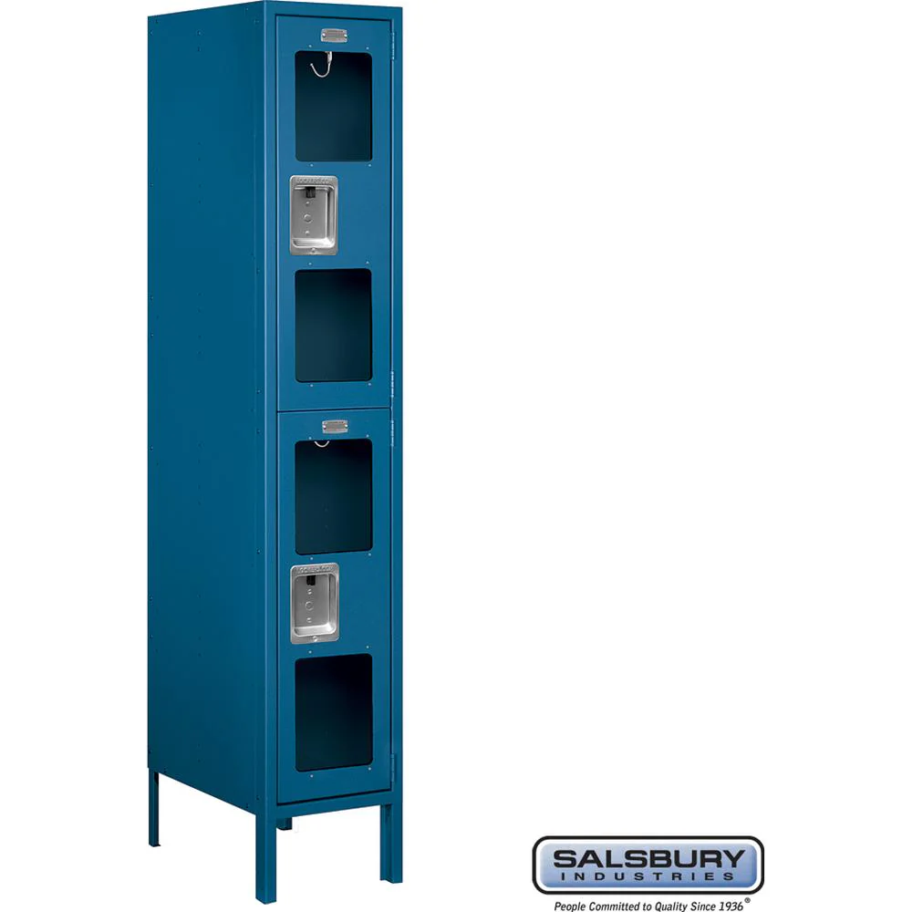 12" Wide Double Tier See-Through Metal Locker - 1 Wide - 5 Feet High - 18" Deep by Salsbury - Image 6