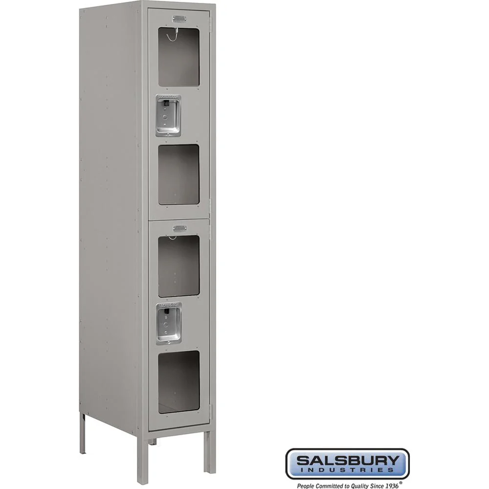 12" Wide Double Tier See-Through Metal Locker - 1 Wide - 5 Feet High - 18" Deep by Salsbury - Image 8