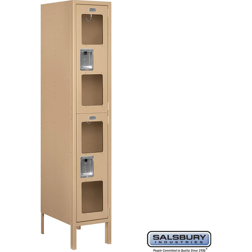 12" Wide Double Tier See-Through Metal Locker - 1 Wide - 5 Feet High - 18" Deep by Salsbury - Image 9