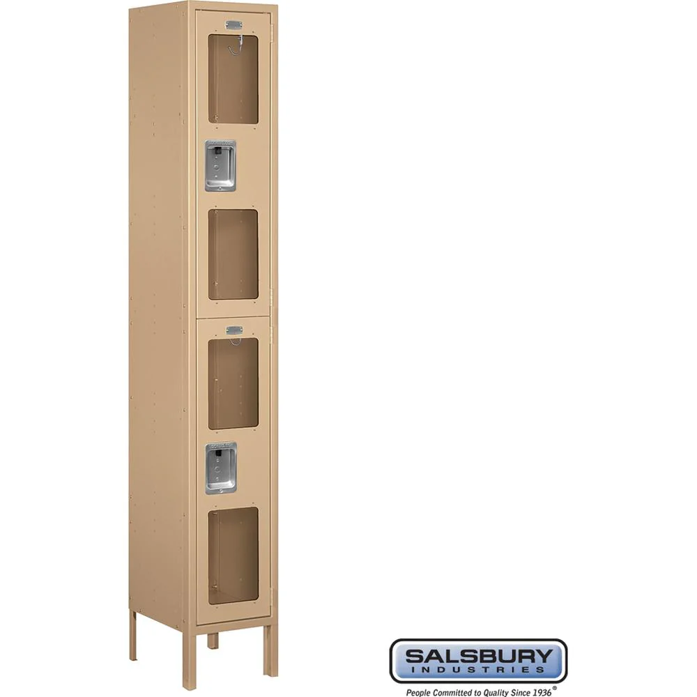 12" Wide Double Tier See-Through Metal Locker - 1 Wide - 6 Feet High - 12" Deep by Salsbury - Image 10