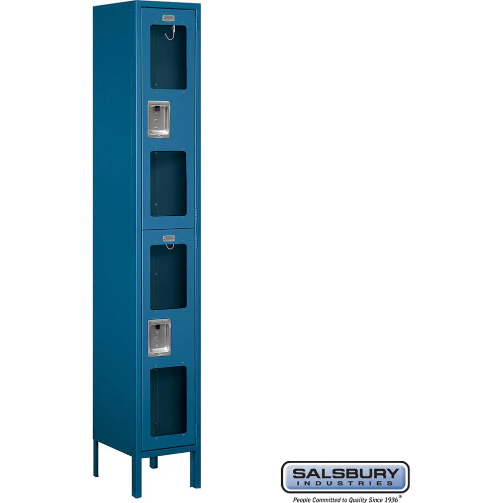12" Wide Double Tier See-Through Metal Locker - 1 Wide - 6 Feet High - 12" Deep by Salsbury - Image 6