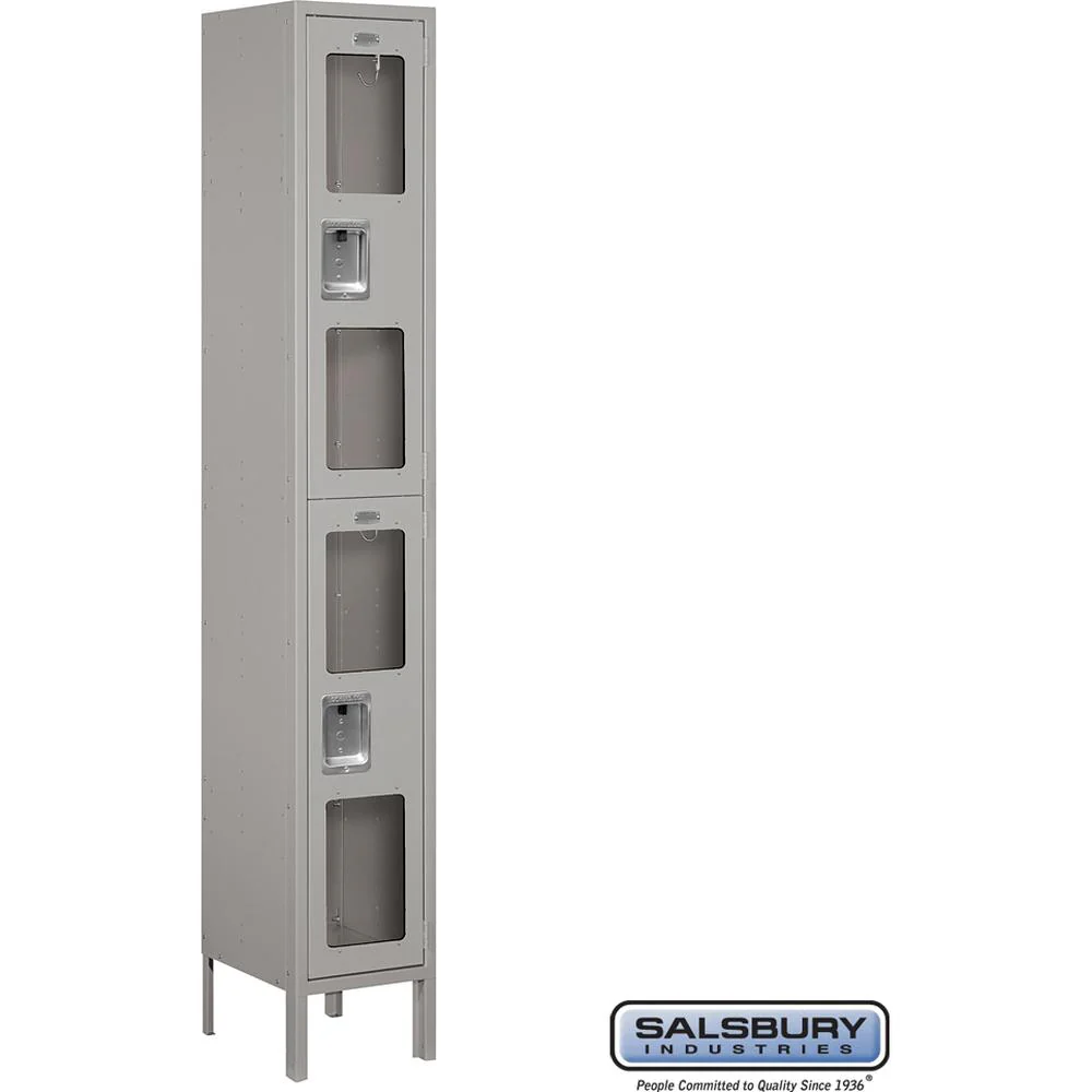 12" Wide Double Tier See-Through Metal Locker - 1 Wide - 6 Feet High - 12" Deep by Salsbury - Image 7