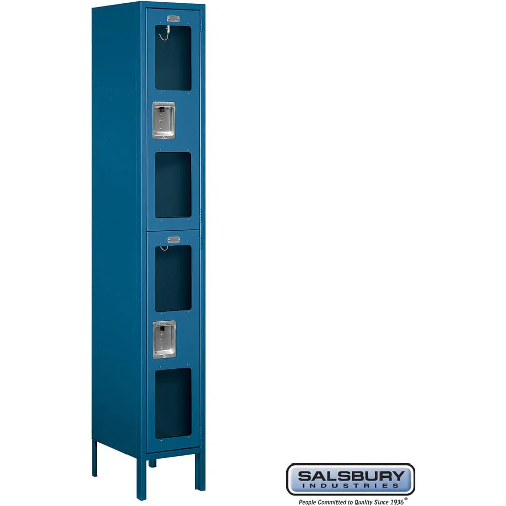 12" Wide Double Tier See-Through Metal Locker - 1 Wide - 6 Feet High - 15" Deep by Salsbury