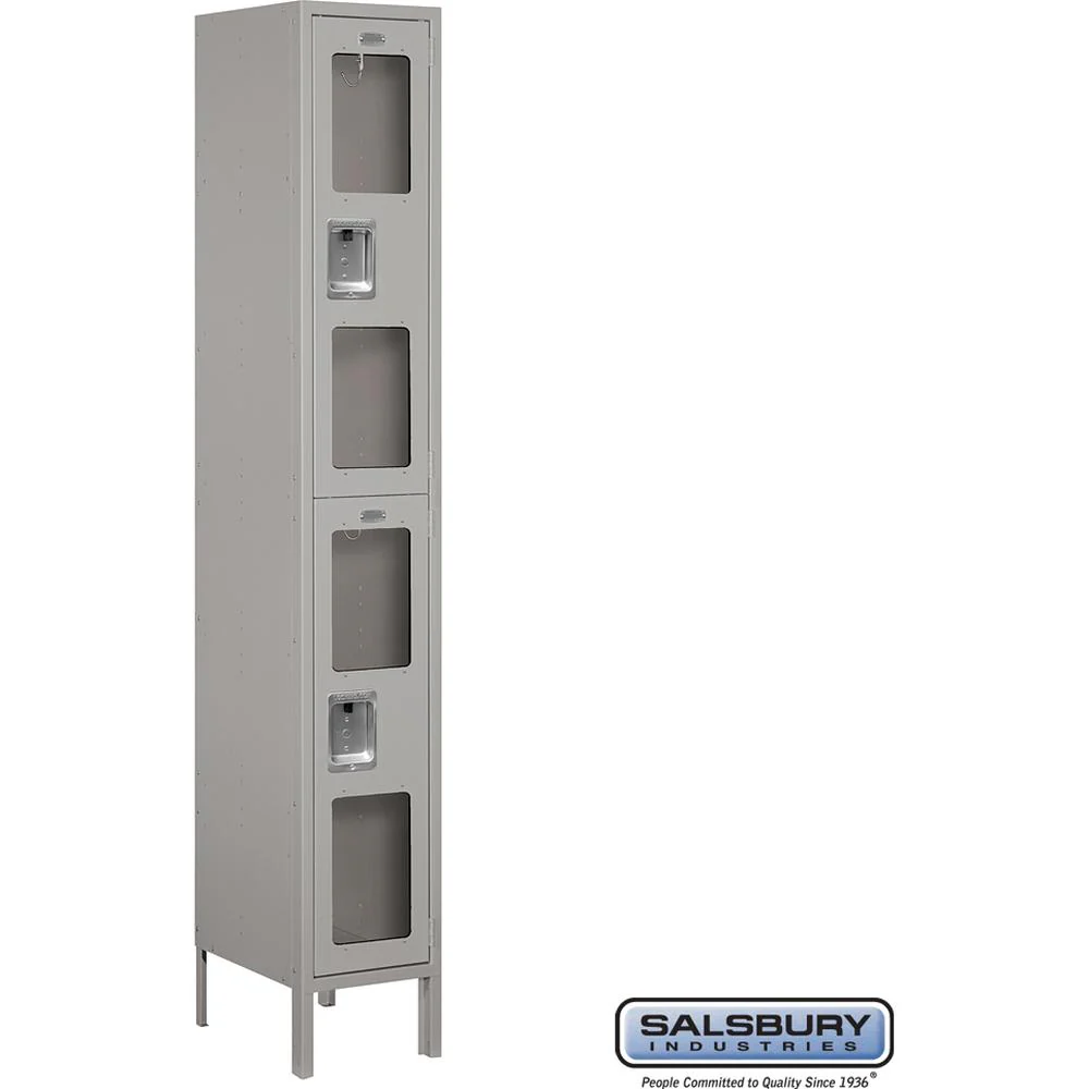 12" Wide Double Tier See-Through Metal Locker - 1 Wide - 6 Feet High - 15" Deep by Salsbury - Image 7