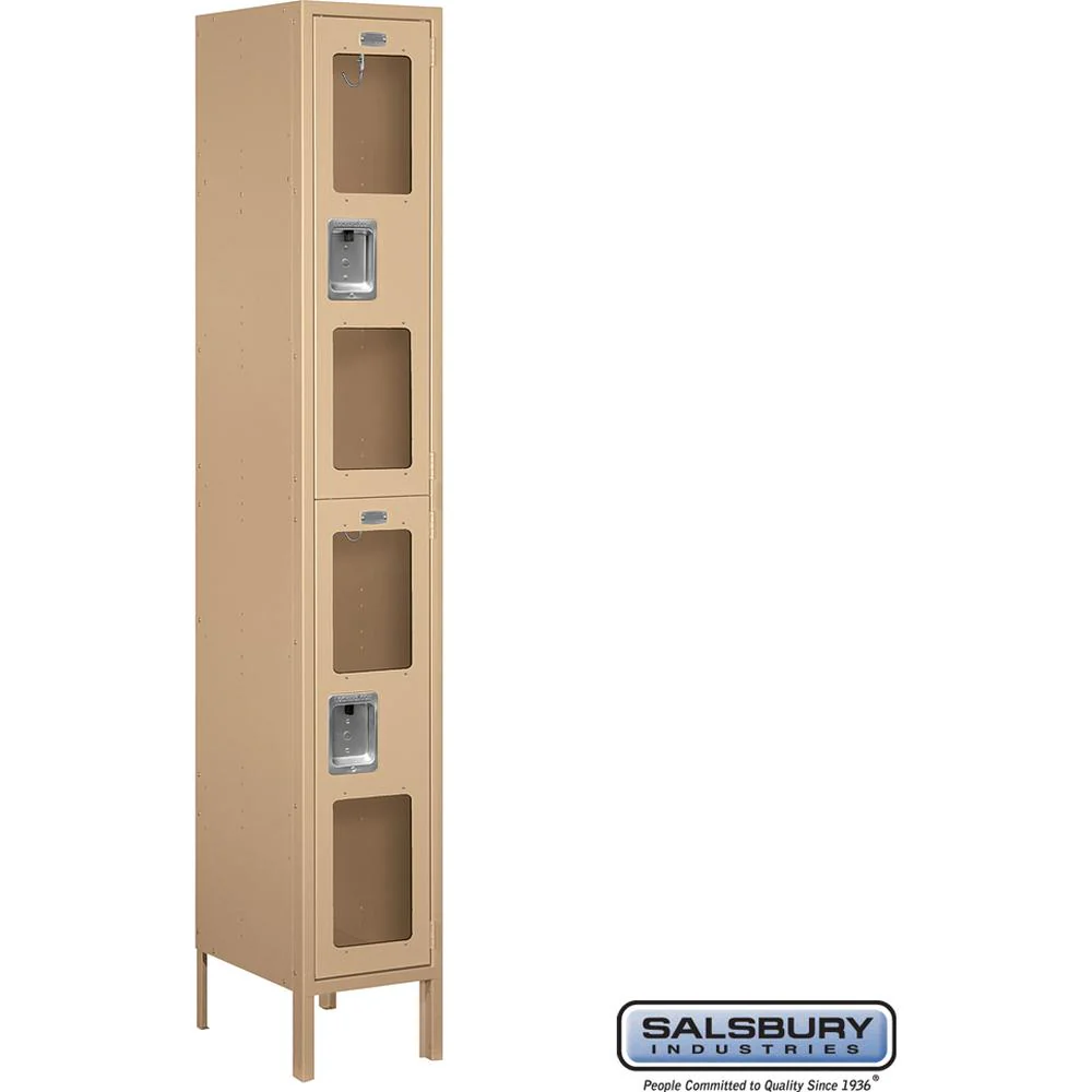 12" Wide Double Tier See-Through Metal Locker - 1 Wide - 6 Feet High - 15" Deep by Salsbury - Image 9