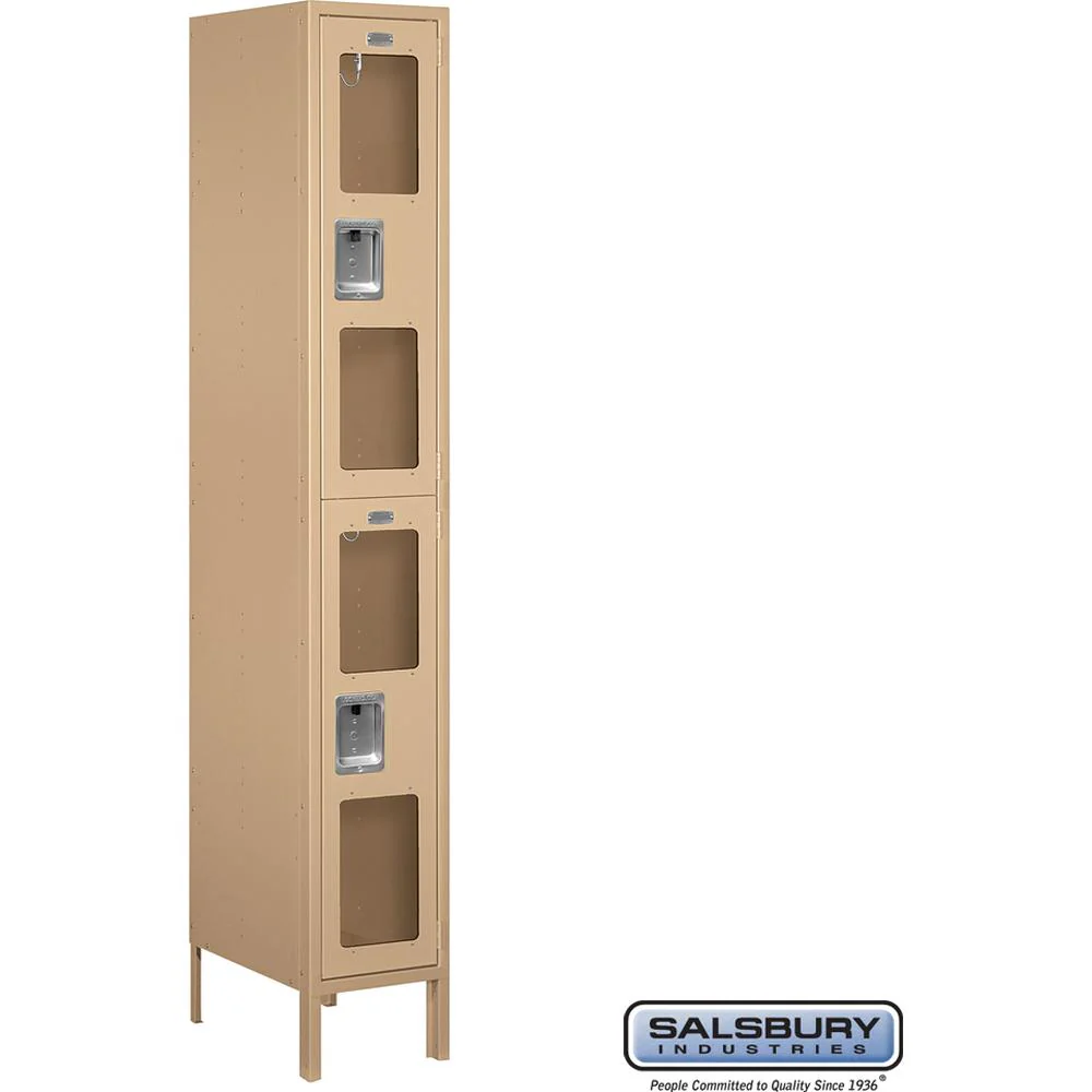 12" Wide Double Tier See-Through Metal Locker - 1 Wide - 6 Feet High - 18" Deep by Salsbury - Image 10
