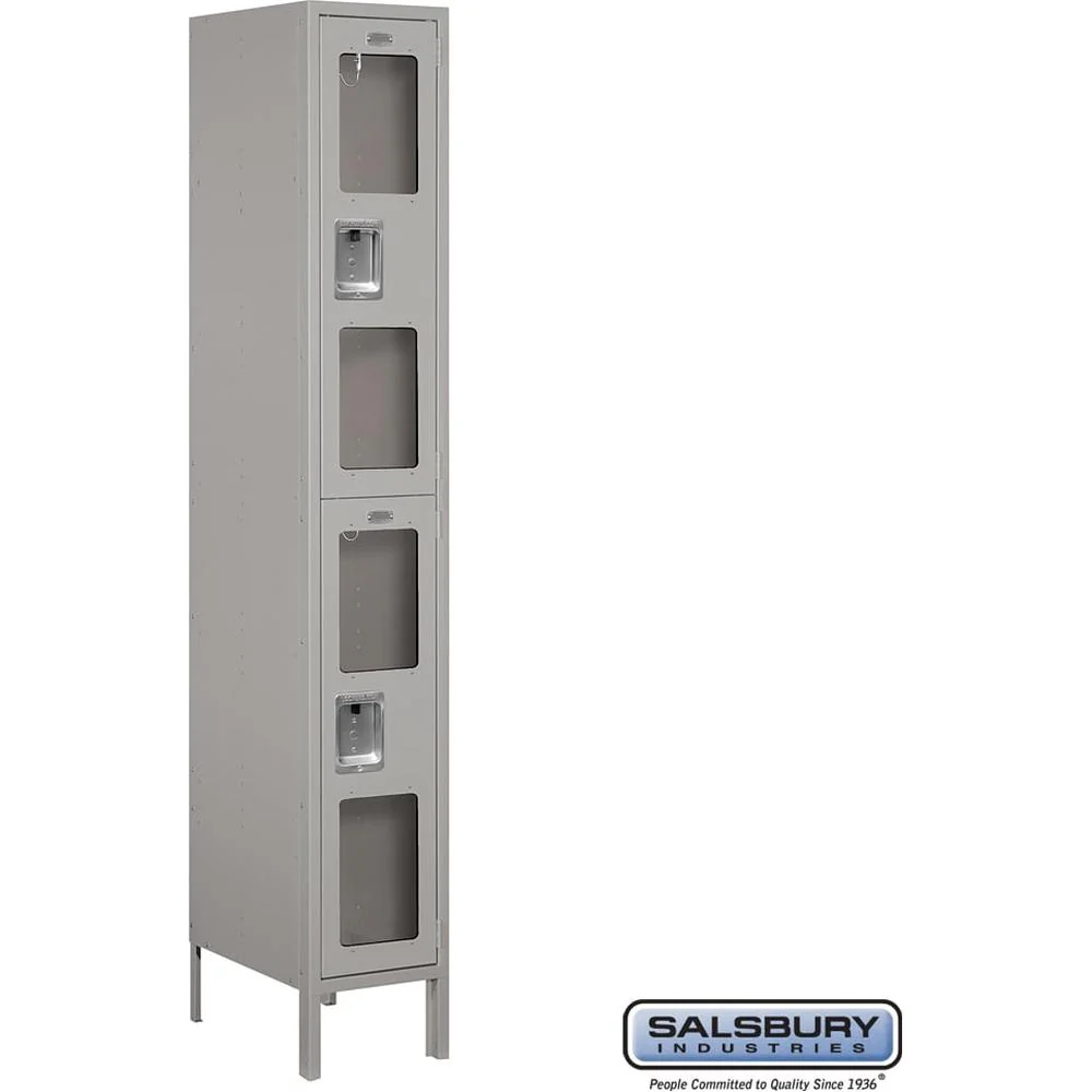 12" Wide Double Tier See-Through Metal Locker - 1 Wide - 6 Feet High - 18" Deep by Salsbury - Image 8