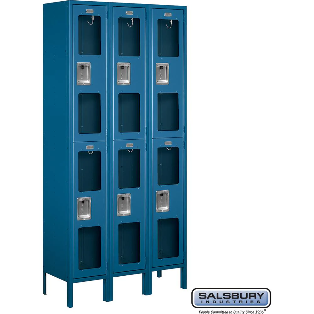 12" Wide Double Tier See-Through Metal Locker - 3 Wide - 6 Feet High - 12" Deep by Salsbury - Image 6