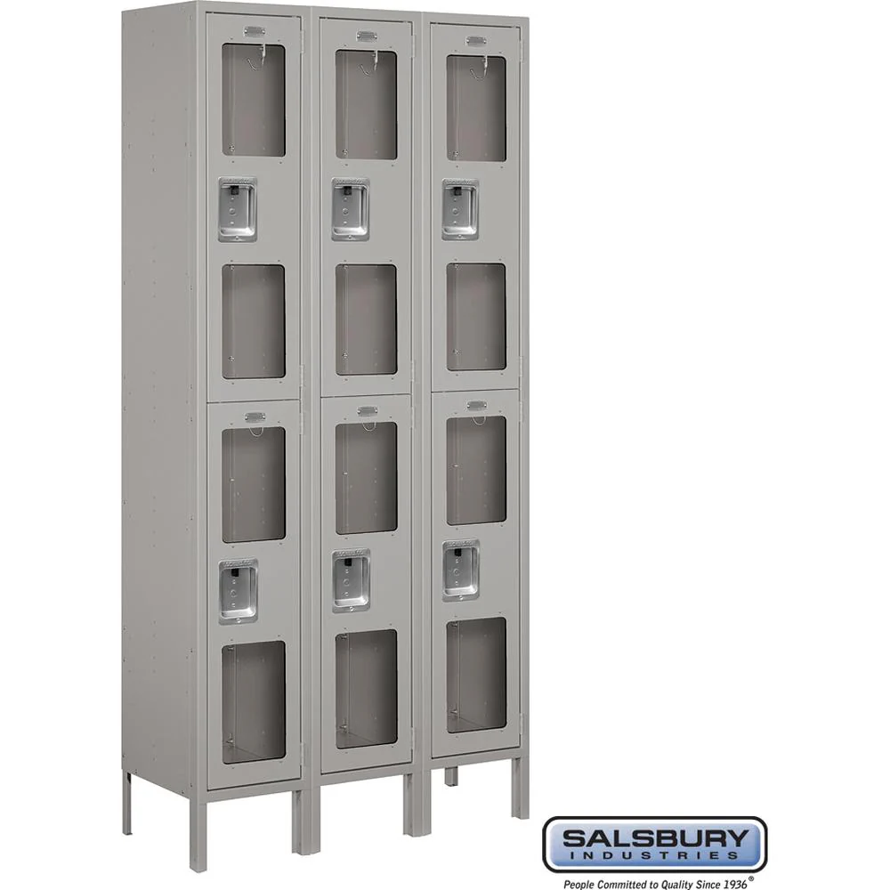 12" Wide Double Tier See-Through Metal Locker - 3 Wide - 6 Feet High - 12" Deep by Salsbury - Image 7