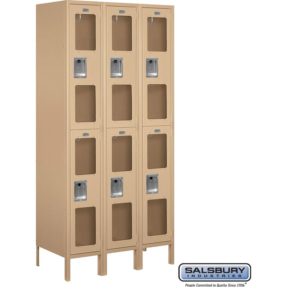 12" Wide Double Tier See-Through Metal Locker - 3 Wide - 6 Feet High - 18" Deep by Salsbury - Image 9