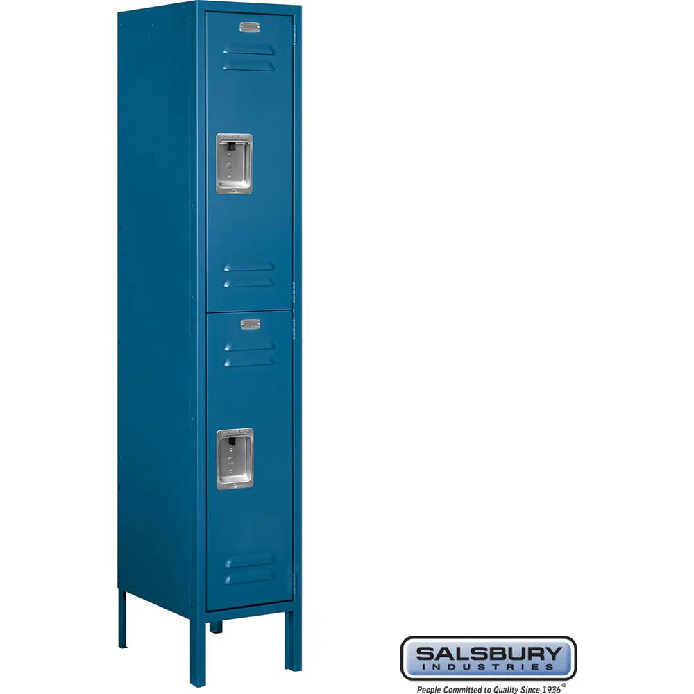 12" Wide Double Tier Standard Metal Locker - 1 Wide - 5 Feet High - 15" Deep by Salsbury