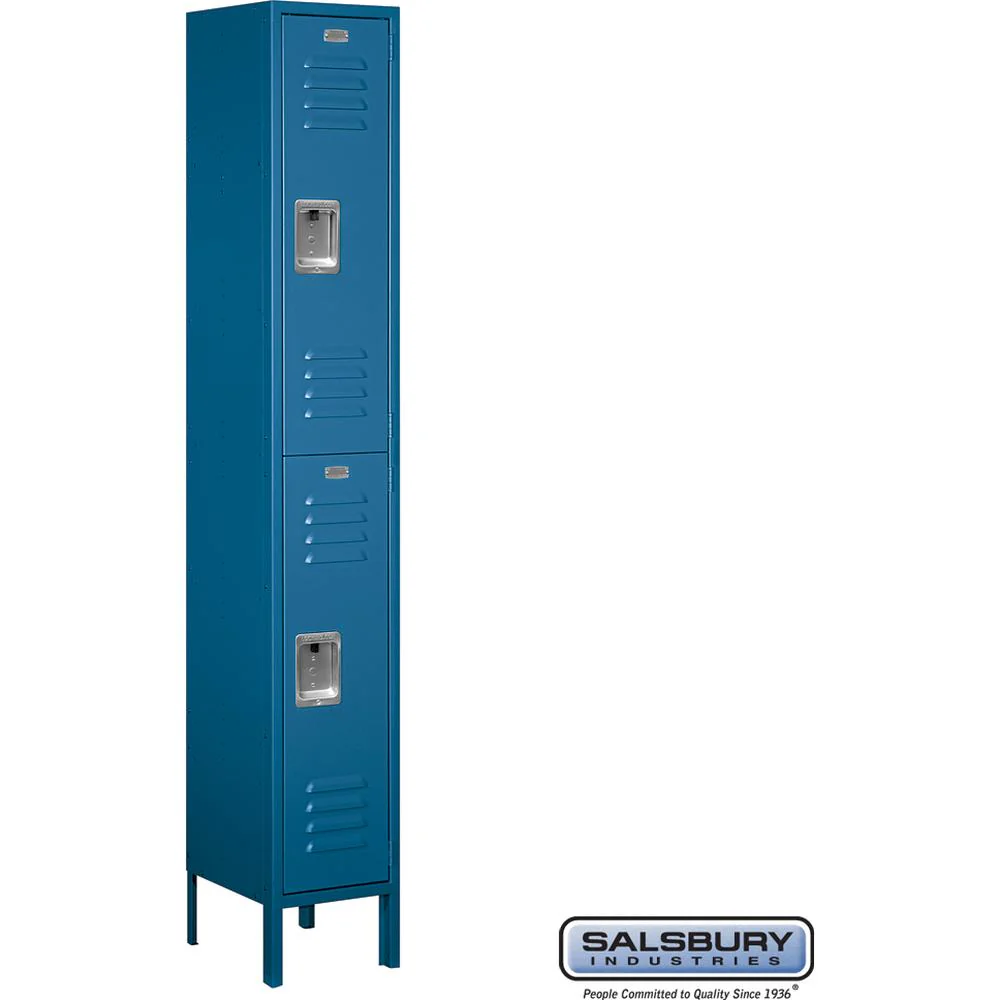 12" Wide Double Tier Standard Metal Locker - 1 Wide - 6 Feet High - 12" Deep by Salsbury