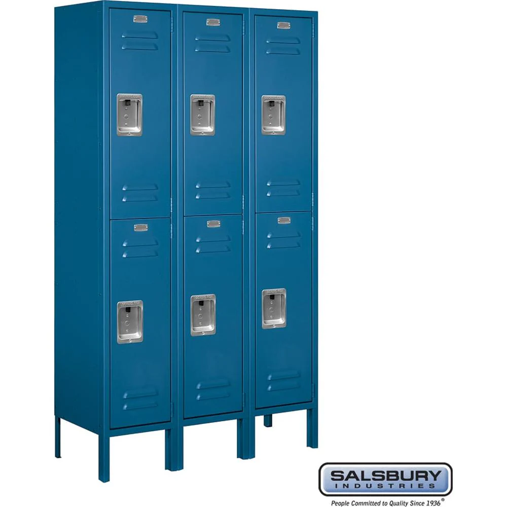 12" Wide Double Tier Standard Metal Locker - 3 Wide - 5 Feet High - 12" Deep by Salsbury - Image 5