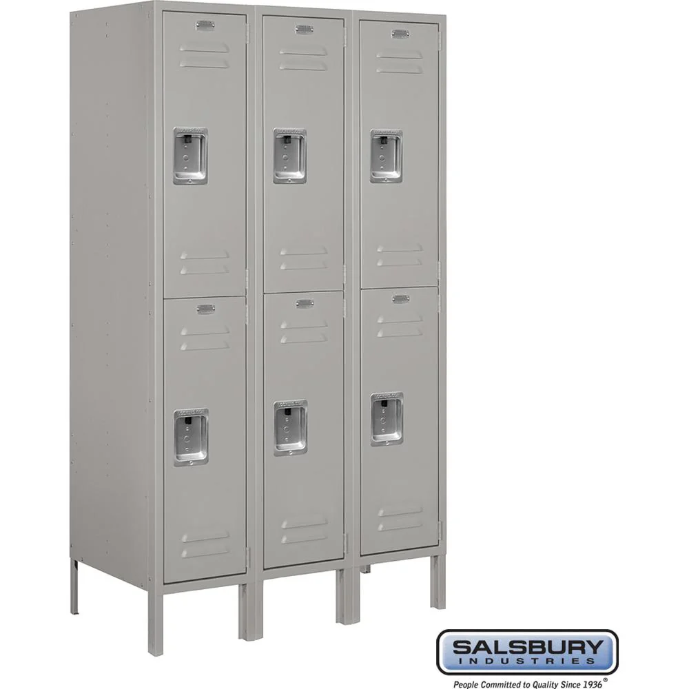 12" Wide Double Tier Standard Metal Locker - 3 Wide - 5 Feet High - 18" Deep by Salsbury - Image 7