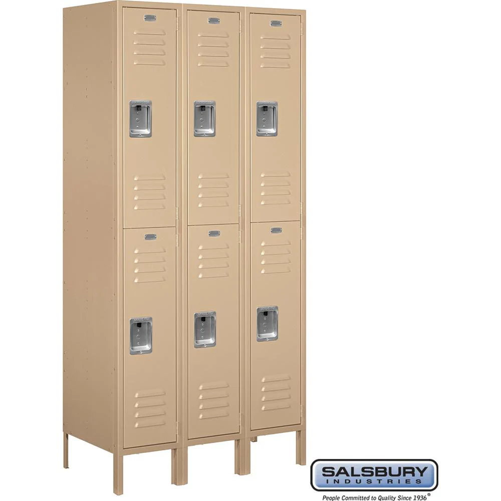 12" Wide Double Tier Standard Metal Locker - 3 Wide - 6 Feet High - 18" Deep by Salsbury - Image 9