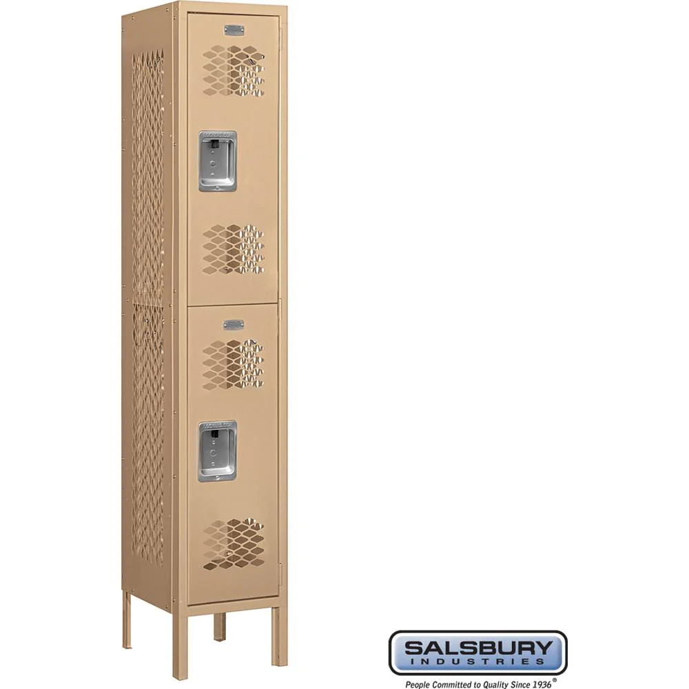 12" Wide Double Tier Vented Metal Locker - 1 Wide - 5 Feet High - 12" Deep by Salsbury - Image 8