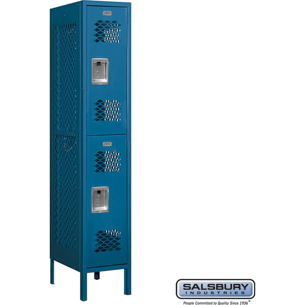 12" Wide Double Tier Vented Metal Locker - 1 Wide - 5 Feet High - 18" Deep by Salsbury - Image 5