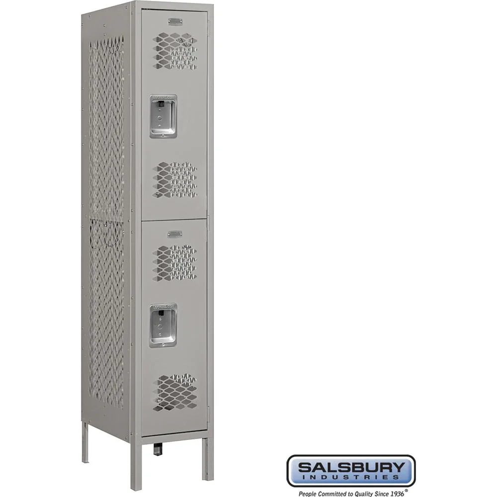 12" Wide Double Tier Vented Metal Locker - 1 Wide - 5 Feet High - 18" Deep by Salsbury - Image 6
