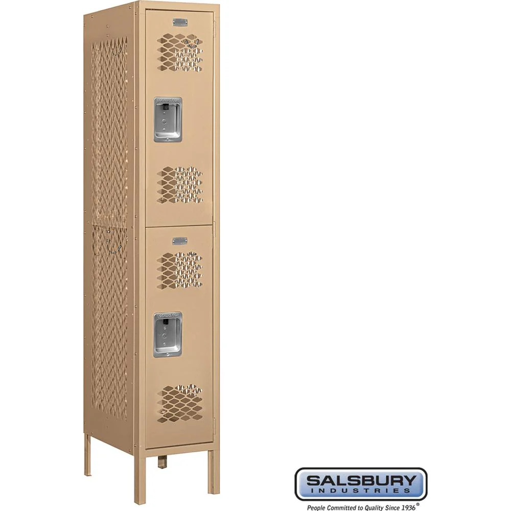12" Wide Double Tier Vented Metal Locker - 1 Wide - 5 Feet High - 18" Deep by Salsbury - Image 8