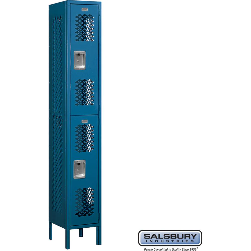 12" Wide Double Tier Vented Metal Locker - 1 Wide - 6 Feet High - 12" Deep by Salsbury - Image 5