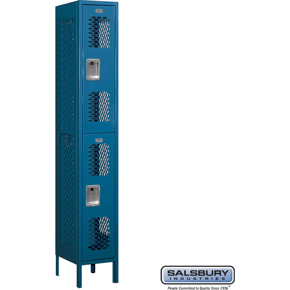 12" Wide Double Tier Vented Metal Locker - 1 Wide - 6 Feet High - 15" Deep by Salsbury - Image 5