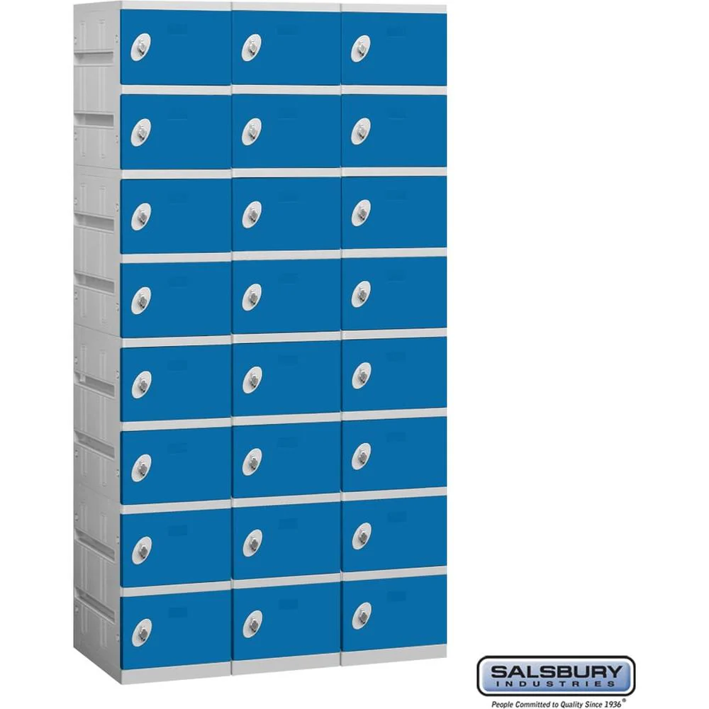 12" Wide Eight Tier Plastic Locker - 3 Wide - 6 Feet High - 18" Deep by Salsbury - Image 4