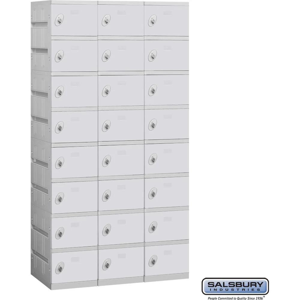 12" Wide Eight Tier Plastic Locker - 3 Wide - 6 Feet High - 18" Deep by Salsbury - Image 5