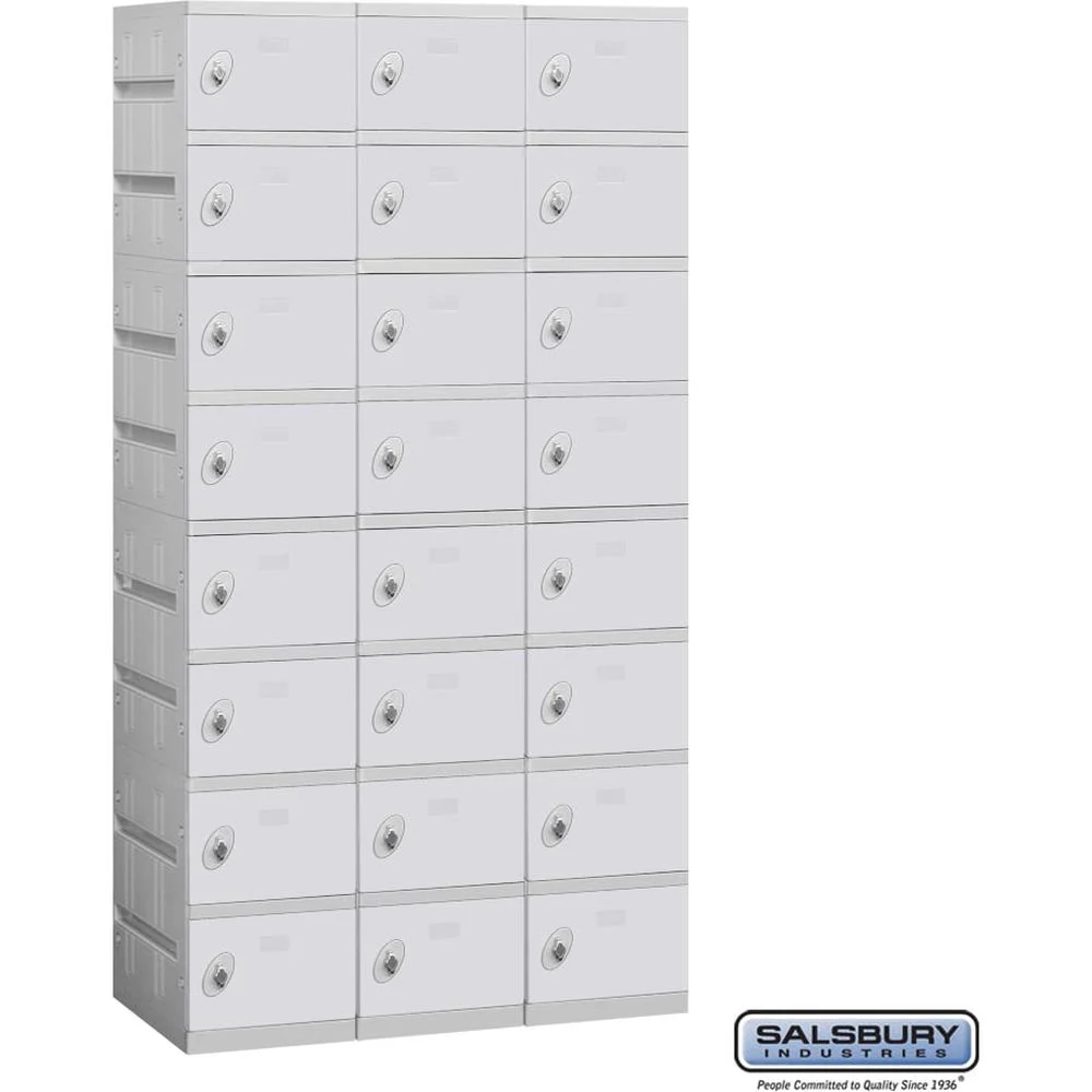 12" Wide Eight Tier Plastic Locker - 3 Wide - 6 Feet High - 18" Deep by Salsbury - Image 6