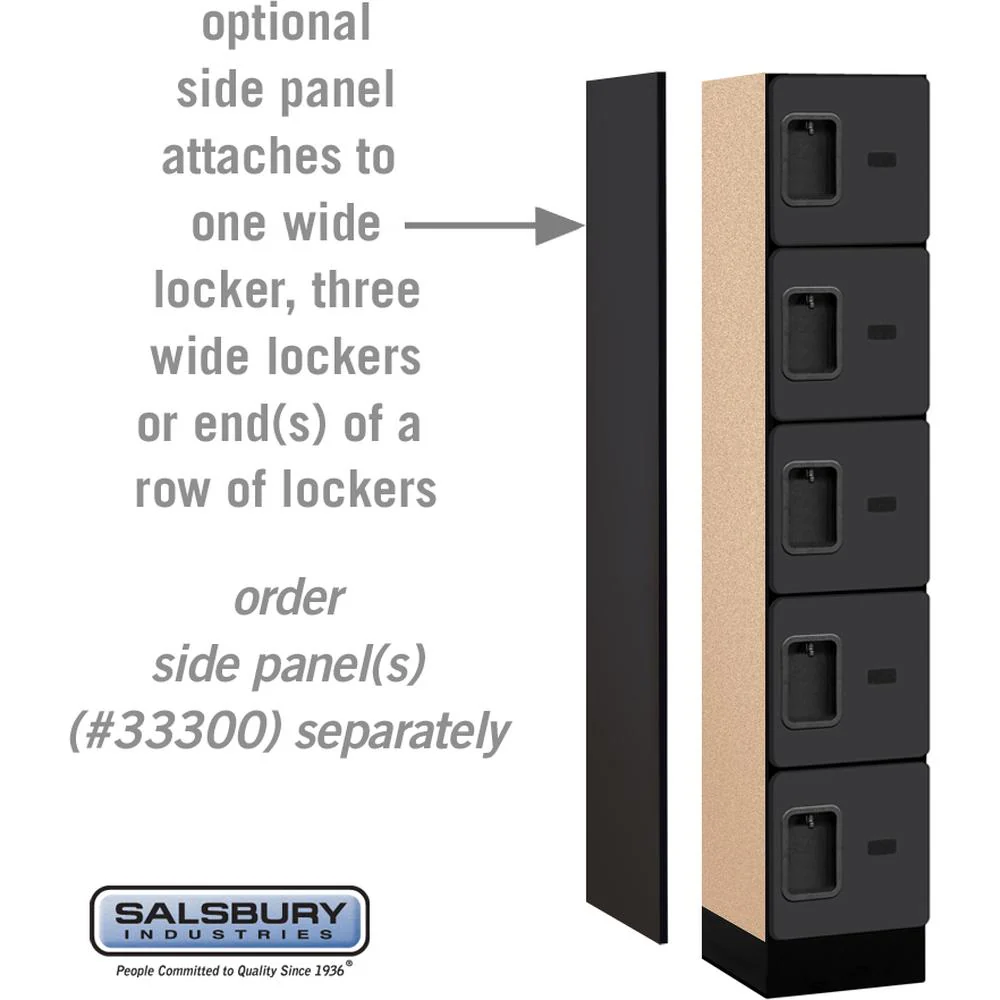 12" Wide Five Tier Box Style Designer Wood Locker - 1 Wide - 5 Feet High - 15" Deep by Salsbury - Image 2