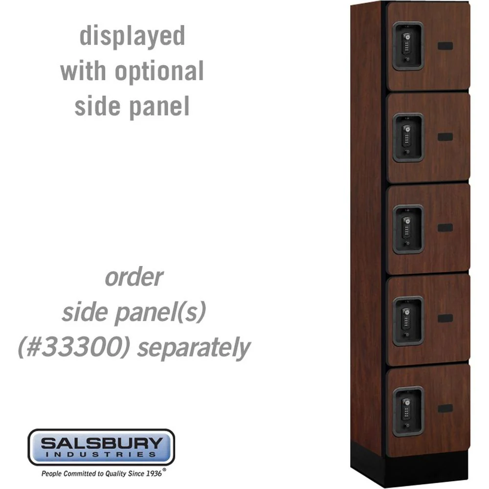 12" Wide Five Tier Box Style Designer Wood Locker - 1 Wide - 5 Feet High - 15" Deep by Salsbury - Image 29