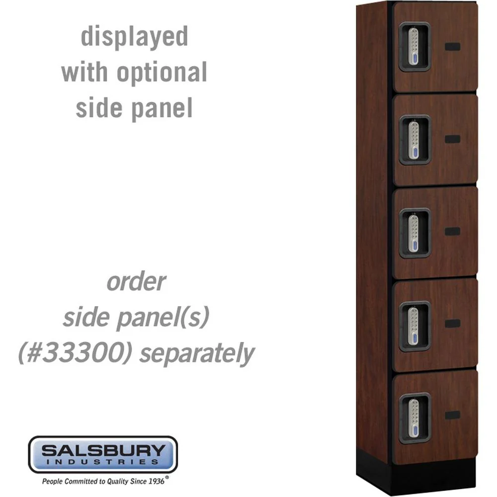 12" Wide Five Tier Box Style Designer Wood Locker - 1 Wide - 5 Feet High - 15" Deep by Salsbury - Image 30