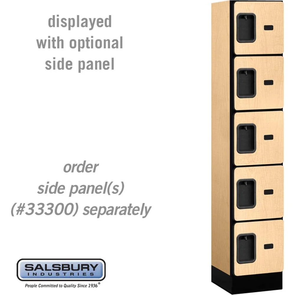 12" Wide Five Tier Box Style Designer Wood Locker - 1 Wide - 5 Feet High - 15" Deep by Salsbury - Image 32