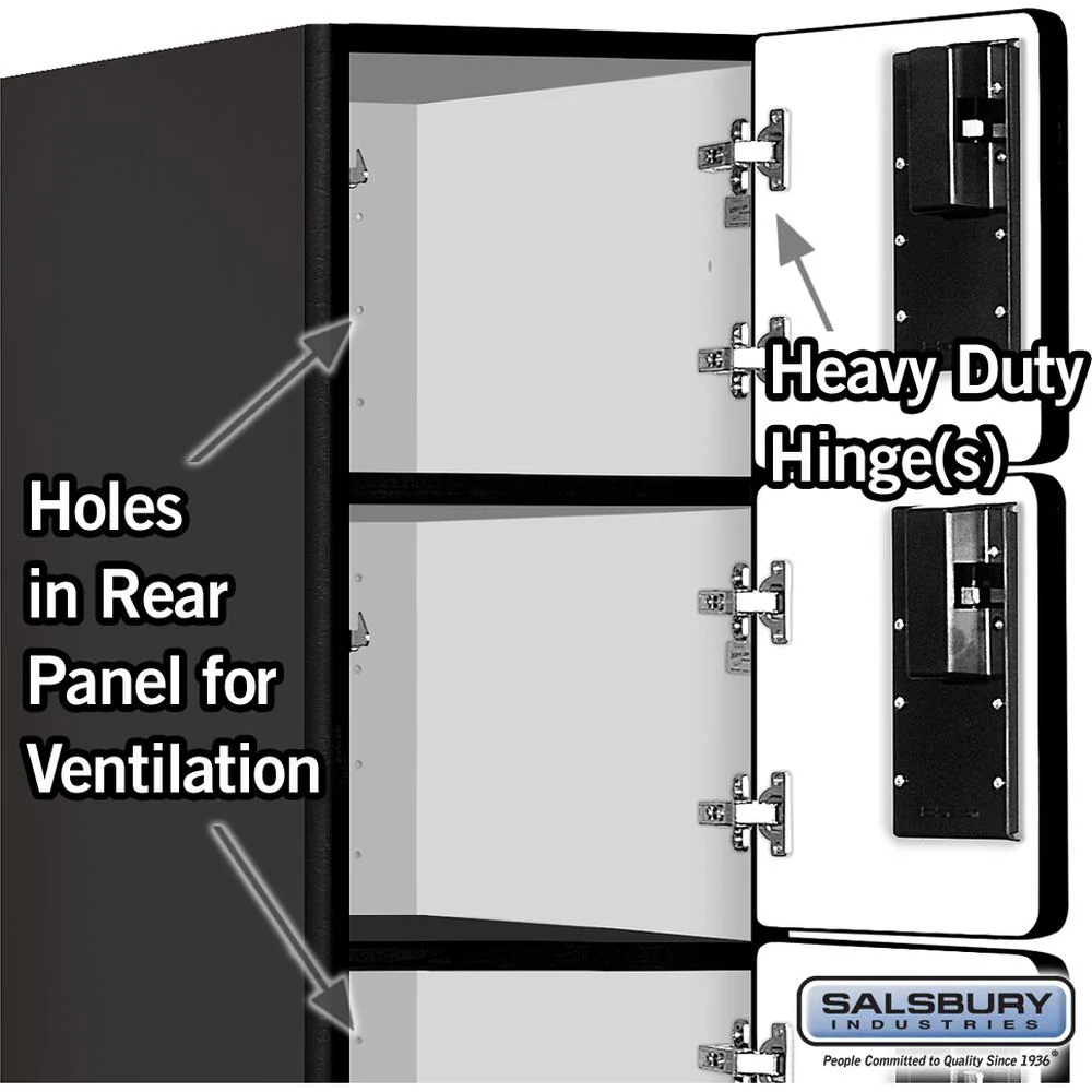 12" Wide Five Tier Box Style Designer Wood Locker - 1 Wide - 5 Feet High - 15" Deep by Salsbury - Image 4