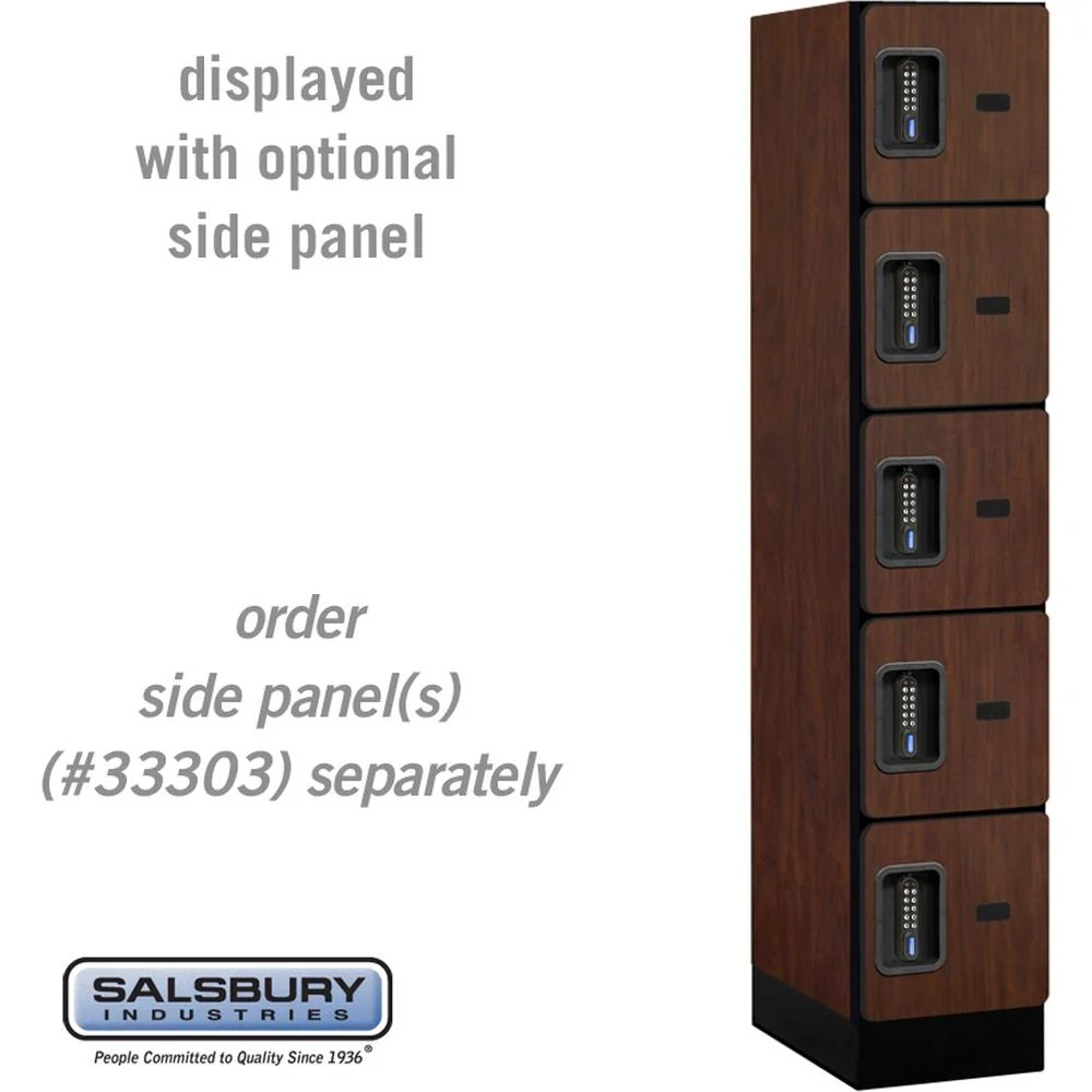 12" Wide Five Tier Box Style Designer Wood Locker - 1 Wide - 5 Feet High - 18" Deep by Salsbury - Image 28